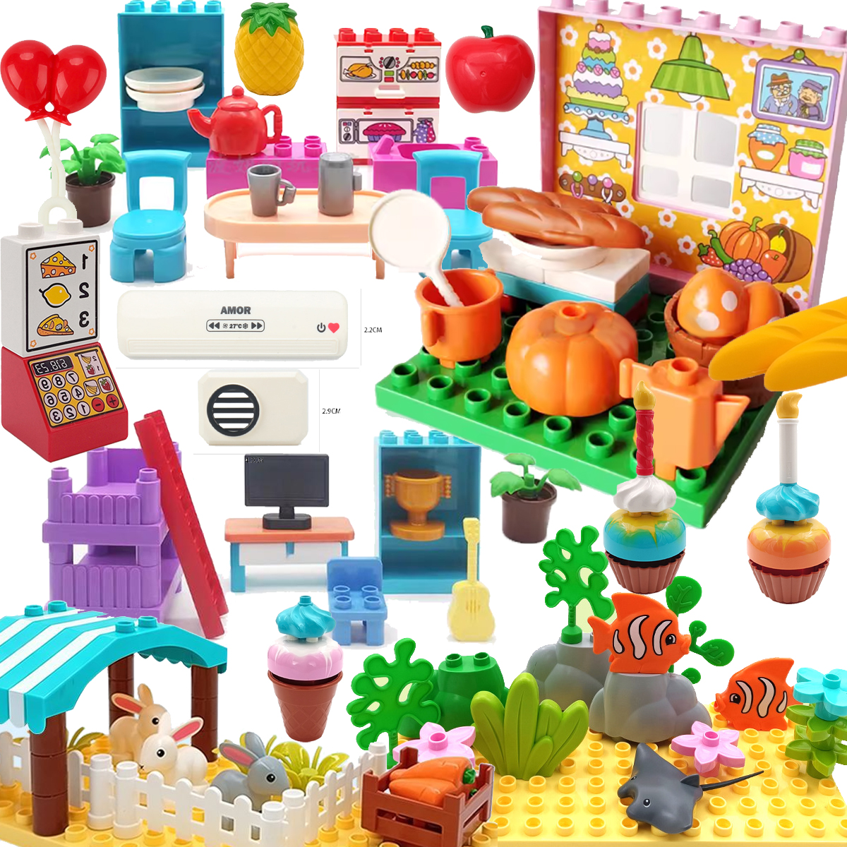 Tech House Accessories - Large Building Blocks Scene Accessories Dining