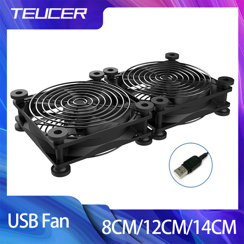 TEUCER 8CM/12CM/14CM USB Fan C - مراجعة Usb Fan Silent وسعره