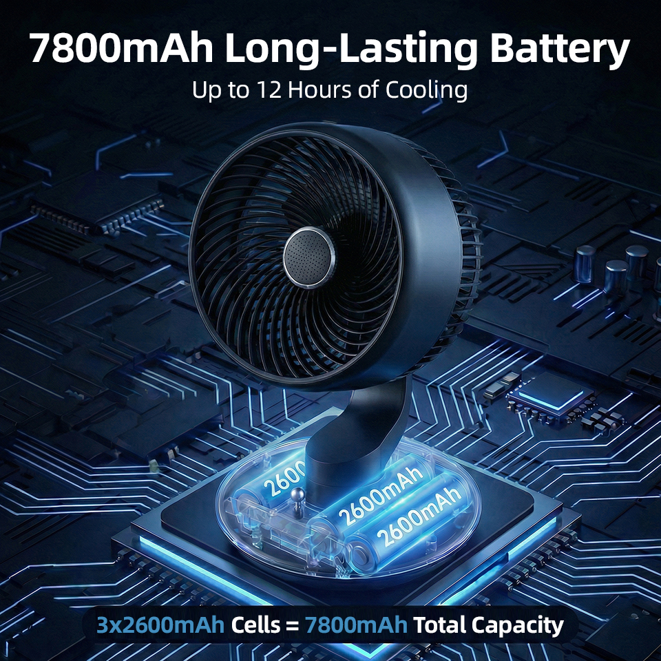 7800mAh USB Desk Fan 5 Speed A - مراجعة Usb Fan Silent وسعره