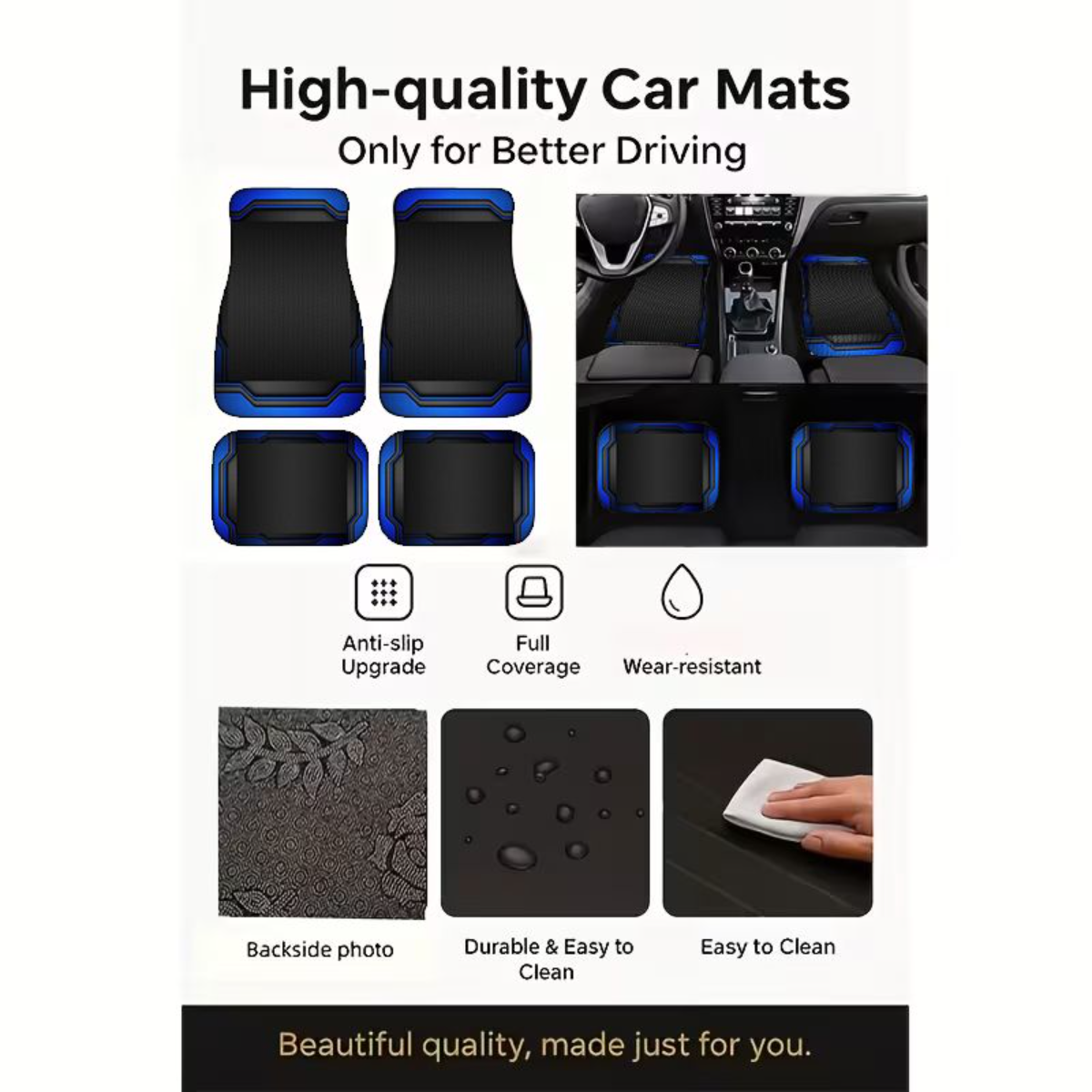 4pcs Blue Black Tech Geometric - مراجعة Universal Tech Accessories وسعره