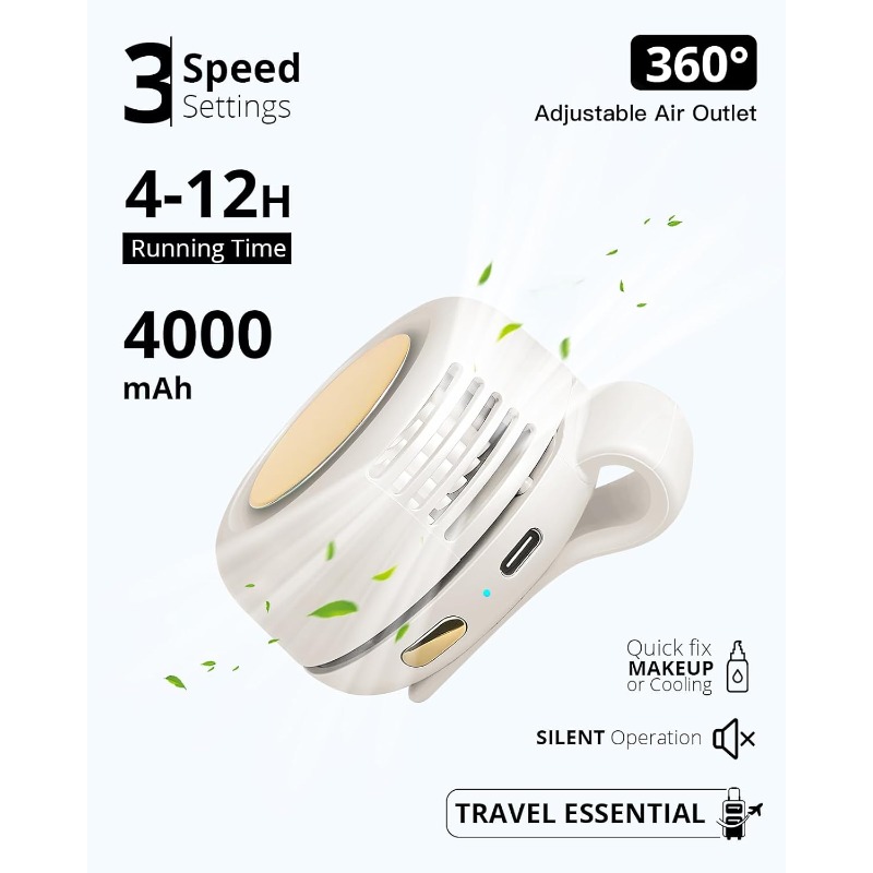 Portable Silent Fan, USB Recha - مراجعة Usb Fan Silent وسعره