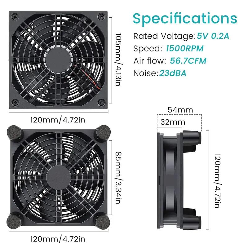 USB Powered Computer PC Case F - مراجعة Usb Fan Silent وسعره